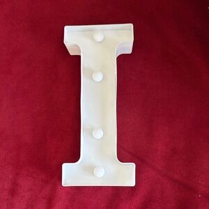 White Marquee Letter 'I' Light